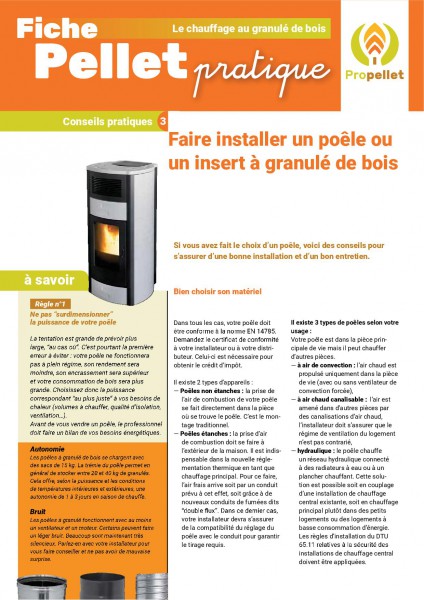 fiche pratique : faire installer un poele ou un insert à granulé de bois